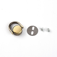 (Clearance Sale)Zinc Alloy Bag Lifting Ring, with Iron Screws & Shim, Antique Bronze, 0.5~2.5x0.5~2x0.04~0.9cm, Hole: 2.5mm and 6x3mm, 4pcs/set(FIND-TAC0003-08D)