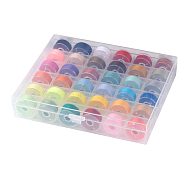 402 Polyester Sewing Thread, Plastic Bobbins and Clear Box, Mixed Color, 0.1mm, 50m/roll, 36roll/box(TOOL-Q019-04)