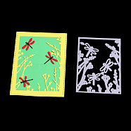 Rectangle with Dragonfly Frame Carbon Steel Cutting Dies Stencils, for DIY Scrapbooking/Photo Album, Decorative Embossing DIY Paper Card, Matte Platinum, 9.5x6.4x0.08cm(DIY-F028-34)