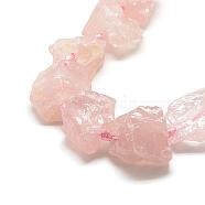 Natural Rose Quartz Beads Strands, Nuggets, 10~27x17~33x17~33mm, Hole: 2~2.5mm, about 12~15pcs/strand, 15.7 inch(G-R421-02)