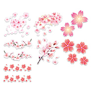 Reflective Vinyl Butterfly Car Stickers, Waterproof Butterfly Decals for Vehicle Decoration, March Cherry Blossom, 148x155mm, 7pcs/set(STIC-WH0022-010)