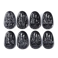 Synthetic Non-Magnetic Hematite Pendants, Figure of God Charms, Mixed Shapes, 47.5x30x7mm, Hole: 1.4mm(G-E618-01)