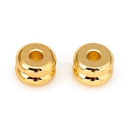 Long-Lasting Plated Brass Spacer Beads, Grooved Beads, Column, Real 18k Gold Plated, 6x3mm, Hole: 1.8mm(KK-D160-21G)