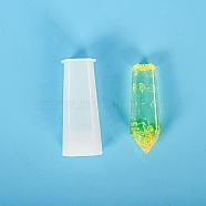 Pendulum Crystal Silicone Molds, Quartz Crystals Pendants Molds, For UV Resin, Epoxy Resin Jewelry Making, White, 2.6x2x6.5cm, Inner Diameter: 0.9x1.3cm(DIY-P010-04)