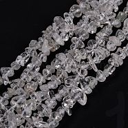 Natural Quartz Crystal Beads Strands, Rock Crystal, Chip, 3~16x3~8mm, Hole: 0.7mm, 32.28''(82cm)(G-G011-03)