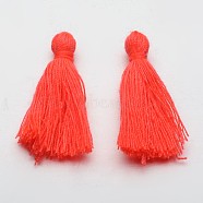 Cotton Thread Tassels Pendant Decorations, Orange Red, 25~31x5mm, about 39~47pcs/bag(NWIR-P001-03W)