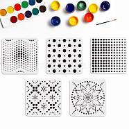 US 1 Set PET Hollow Out Drawing Painting Stencils, for DIY Scrapbook, Photo Album, with 1Pc Art Paint Brushes, Polka Dot Pattern, 300x300mm, 1pc/style(DIY-MA0001-46)