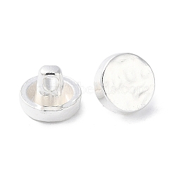 Alloy Button, Long-Lasting Plated, Flat Round, Silver, 8x6mm, Hole: 1.5mm(PALLOY-F309-50S)