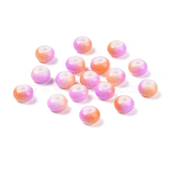 Opaque Spray Painted Glass Beads, Rondelle, Coral, 8x5mm, Hole: 2mm, about 1041pcs/500g(GLAA-G118-01H)