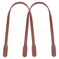 Imitation leather Bag Handles,for Bag Straps Replacement Accessories, Brown, 59x1.3x0.4cm, Hole: 1mm(FIND-WH0067-61A)