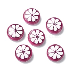 Fruit Series Opaque Resin Cabochons, Mangosteen, 10x3.5mm(CRES-Q006-01C)