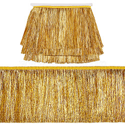 10M Polyester Tassel Lace Ribbon, Fringe Lace Trim, Macrame Lace Ribbon, Gold, 5-7/8 inch(150mm), about 10.94 Yards(10m)/Bag(OCOR-WH0046-67)