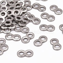Infinity 201 Stainless Steel Bead Spacer Bars, Stainless Steel Color, 11x6x1mm, Hole: 2.5mm(STAS-R064-46)