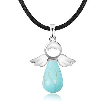Angel Synthetic Turquoise Pendant Necklaces, No Size