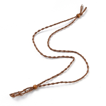 Necklace Makings, with Wax Cord and Wood Beads, Saddle Brown, 28-3/8 inch(72~80cm)