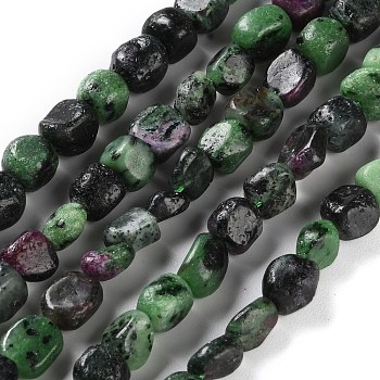 Natural Ruby in Zoisite Beads Strands, Nuggets, Tumbled Stone, 4.5~11.5x3~7x3.5~6mm, Hole: 1.2mm, about 48~68pcs/strand, 15.35~15.94''(39~40.5cm)