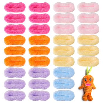 36Pcs 6 Colors Velvet Doll Lip, Doll Mouth, for Doll Making, Mixed Color, 52x22x3mm, 6pcs/color