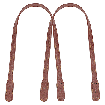 Imitation leather Bag Handles,for Bag Straps Replacement Accessories, Brown, 59x1.3x0.4cm, Hole: 1mm