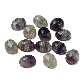 Natural Fluorite Cabochons, Oval, 10~10.5x7.5~8x3.5~4mm