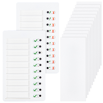 2Pcs Plastic Blank Checklist Boards, Daily Schedule for Kids, with 10 Sheets Blank Refill Paper Cards, for Checking Items, Forming Good Habit, White