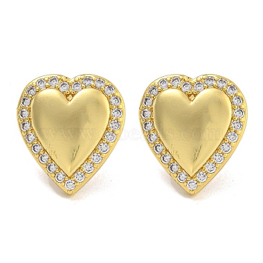 Clear Heart Cubic Zirconia Stud Earrings