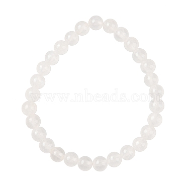 White Round Green Jade Bracelets