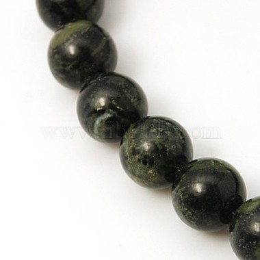 8mm Black Round Rhyolite Jasper Beads