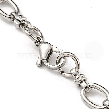 201 Stainless Steel Oval Link Chain Bracelets(STAS-Z056-15P)-3