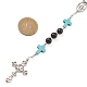Synthetic Turquoise & Wood Rosary Bead Necklace(NJEW-JN04431)-7
