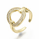 Brass Micro Pave Clear Cubic Zirconia Cuff Rings(RJEW-S045-032G-NR)-1