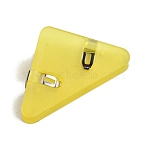 Plastic Bulldog Binder Clips, Triangle with Iron Findings, for Office School Supplies, Yellow, 3x5.2x1.9cm(TOOL-WH0051-10E)