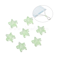 Star PVC Plastic Cord Lock for Mouth Cover, Anti Slip Cord Buckles, Rope Adjuster, Pale Green, 10.5x10.5x4mm, Hole: 2.5x4mm(X-KY-D013-02A)