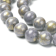 Natural Mashan Jade Beads Strands, Dyed, Round, Gray, 10mm, Hole: 1.5mm, about 41pcs/strand, 16 inch(G-P232-01-A-10mm)