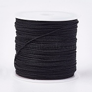 Nylon Thread, Nylon Jewelry Cord for Custom Woven Jewelry Making, Black, 0.8mm, about 49.21 yards(45m)/roll(NWIR-K022-0.8mm-23)