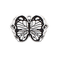 Alloy Enamel Pendants, Platinum, Butterfly Pattern, 21x28mm(ENAM-CJC0017-02P-02)