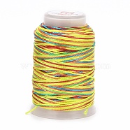 5 Rolls 12-Ply Segment Dyed Polyester Cords, Milan Cord, Round, Yellow, 0.4mm, about 71.08 Yards(65m)/Roll(WCOR-P001-01B-015)