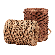 PandaHall Elite Handmade Iron Wire Paper Rattan, Woven Paper Rattan, Mixed Color, 2mm, 50m/roll, 2 colors, 1roll/color, 2rolls(OCOR-PH0001-12)
