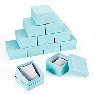 Rectangle Paper Jewelry Gift Boxes, with Non-woven Fabrics Pillow, Jewelry Organizer Case for Bracelets, Watch Storage, Pale Turquoise, 8.5x8.3x5.5cm(CON-TAC0010-91E)