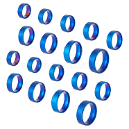 18Pcs 9 Styles Titanium Steel Wide Band Finger Rings for Women Men, Plain Band Rings, Blue, 8mm, Inner Diameter: US Size 5 3/4~13 1/4(16.3~22.4mm), 2pcs/style(RJEW-UN0002-53BU)