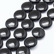 Natural Black Onyx Beads Strands, Dyed, Flat Round, 25x8mm, Hole: 1.5mm, about 16pcs/strand, 15.55 inch(39.5cm)(G-E469-09-4mm)