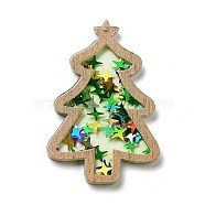 Christmas Theme Opaque Printed Acrylic Pendants, Christmas Tree, Colorful, 39.5x25.5x2.5mm, Hole: 1.2mm(SACR-Z005-02D)