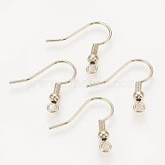 Brass Earring Hooks, with Horizontal Loop, Nickel Free, Coffee Golden, 18.5x19x3mm, Hole: 1.5mm, Pin: 0.8mm(X-KK-T029-132LG-NF)