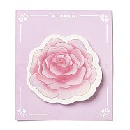 30 Sheets Rose Shape Memo Pad Sticky Notes, Sticker Tabs, for Office School Reading, Pink, 53x57x0.1mm(AJEW-Z024-01A)