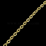 Iron Cable Chains, Unwelded, with Spool, Flat Oval, Light Gold, 3.6x2.8x0.6mm, about 328.08 Feet(100m)/roll(CH-R078-13LG)