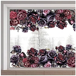 Self-Adhesive PVC Window Sticker, for Window Home Decoration, Flower, 390x1180mm(DIY-WH0457-005)