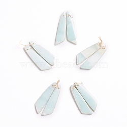 Natural Hemimorphite Pendants, for Jewelry Making, Wing, 43~44.5x10~11x3.5~5mm, Hole: 1.2mm(X-G-G827-04R)