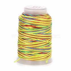 5 Rolls 12-Ply Segment Dyed Polyester Cords, Milan Cord, Round, Yellow, 0.4mm, about 71.08 Yards(65m)/Roll(WCOR-P001-01B-015)