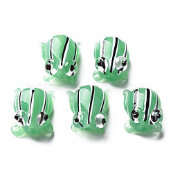 Handmade Lampwork Beads, Frog, Lime Green, 14.5~15.5x11~13x9mm, Hole: 1.2mm(LAMP-T011-13G)