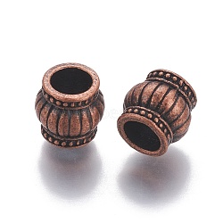Alloy Beads, Drum, Red Copper, 9x9mm, Hole: 5.5mm(PALLOY-E534-17R)
