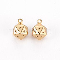 Brass Charms, Nickel Free, Polygon, Real 18K Gold Plated, 12.5x9x9mm, Hole: 1.2mm(X-KK-S356-451-NF)